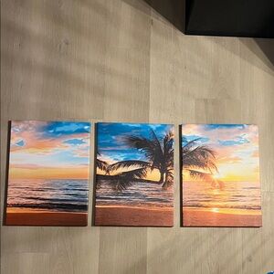 Tropical Sunset Beach Canvas Art